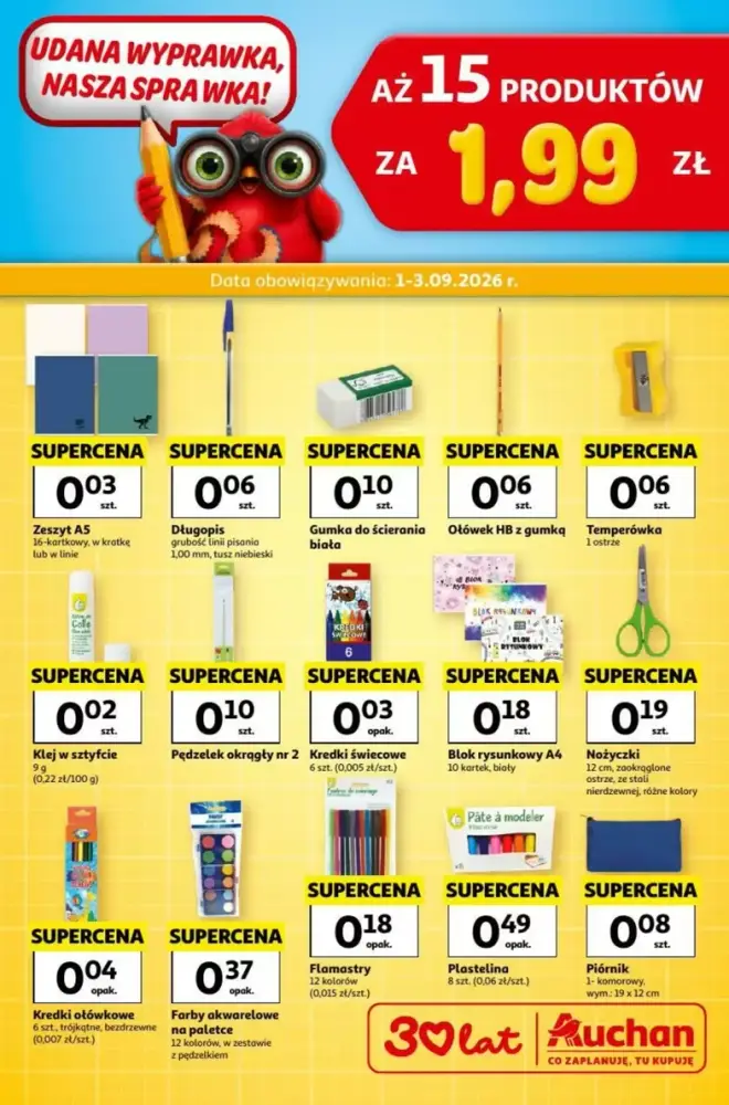 Okładka gazetki Auchan, ważna 1–3 wrzesień 2026
