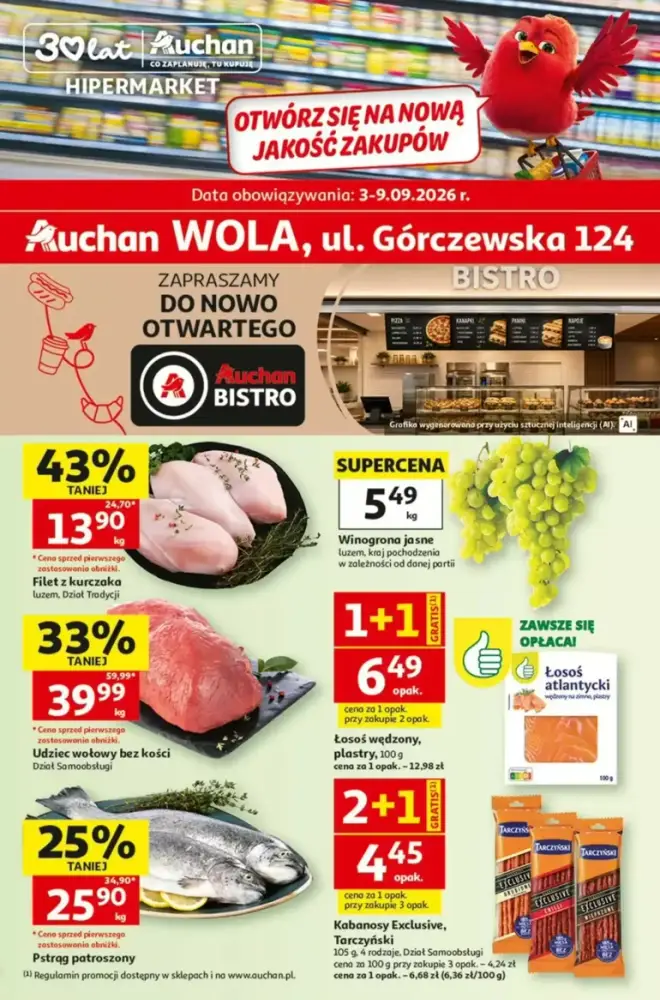Okładka gazetki Auchan, ważna 3–9 wrzesień 2026
