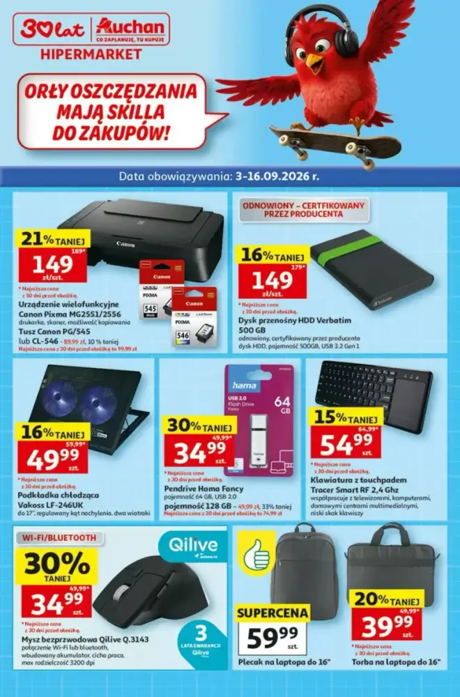 Okładka gazetki Auchan, ważna 3–16 wrzesień 2026