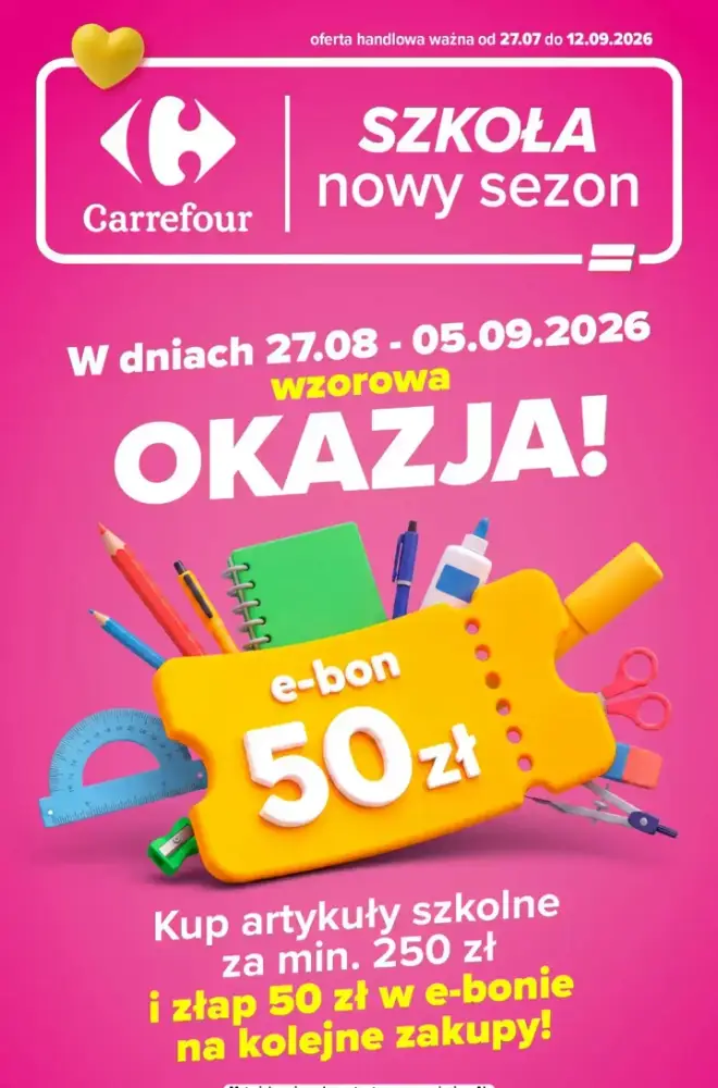 Okładka gazetki Carrefour, ważna 27 sierpnia 2026 – 12 września 2026