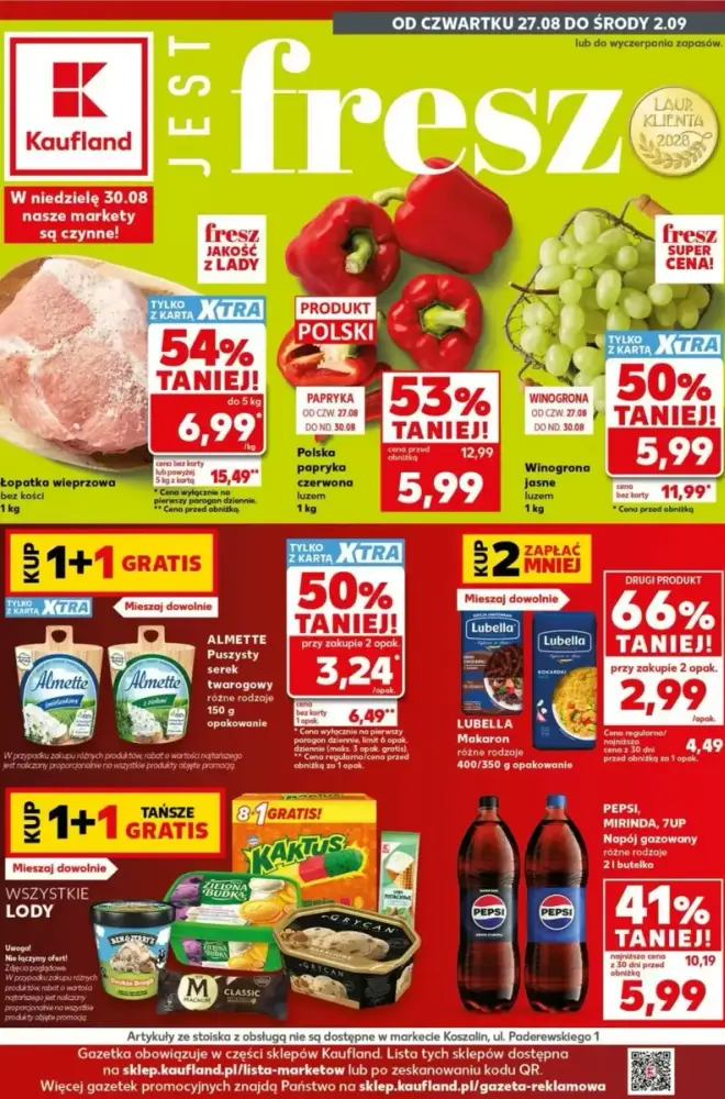 Okładka gazetki Kaufland, ważna 27 sierpnia 2026 – 2 września 2026